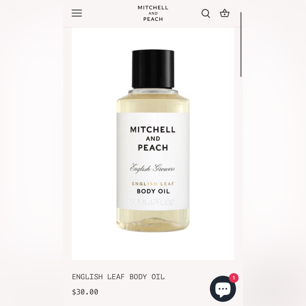 Mitchell and Peach English Leaf Body Oil